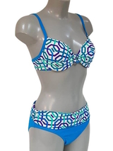 Nickey Nobel Retro blauw/print bikini set