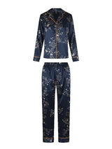 LingaDore Night SATIN marine blauw/print pyjama