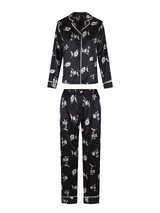 LingaDore Night SATIN zwart/print pyjama
