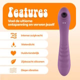 PureVibe Vibrating Air-Pulse Massager paars clitoris vibrator