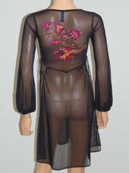 Sapph Gaudy Zwart/Print Kimono