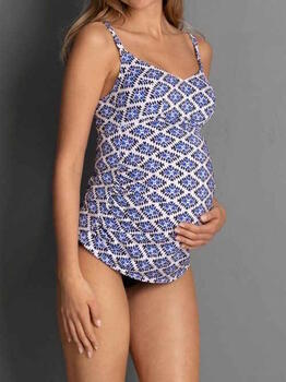 Anita Badmode Lelepa Blauw/Print Zwangerschap Tankini