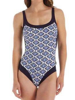 Rosa Faia Badmode Fanny Blauw/Print Badpak