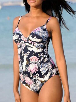Rosa Faia Badmode Ebony Marine Blauw/Print Badpak