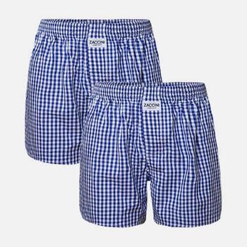 Zaccini Woven Marine Blauw/Wit Wijde Boxershort