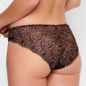 LingaDore In love with embroidery Zwart/Koper Slip