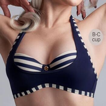 Marlies Dekkers Badmode Mariniere Marine Blauw/Ivoor Voorgevormde Bikinitop