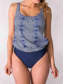 Bomain Green Grafic Marine Blauw Tankini Set
