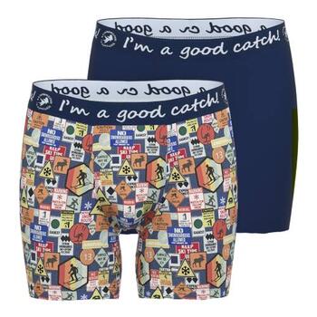 A Fish Named Fred Wintersport  Marine Blauw/Print Boxershort