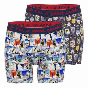 A Fish Named Fred Wintersport  Marine Blauw/Print Boxershort