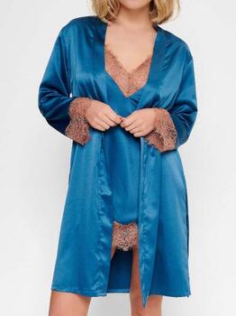 LingaDore Night Cedar Wood Petrol Kimono