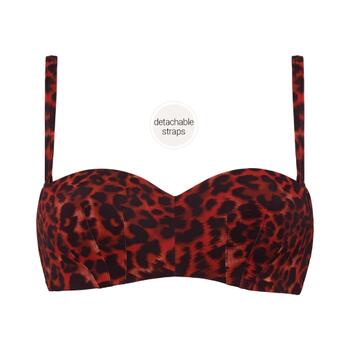 Marlies Dekkers Badmode Panthera Rood/Zwart Voorgevormde Bikinitop