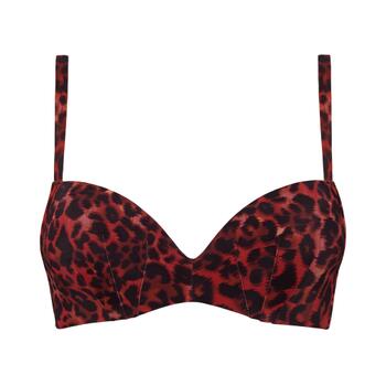 Marlies Dekkers Badmode Panthera Zwart/Rood Push Up Bikinitop