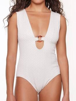 LingaDore Beach Fishbone Ivoor/Print Badpak