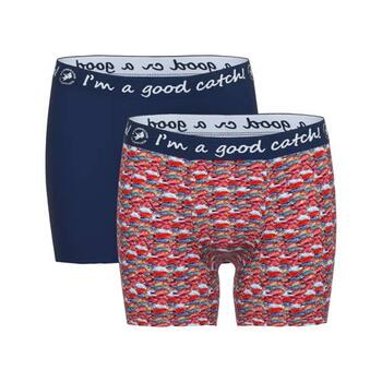 A Fish Named Fred Fish Rood/Print Boxershort