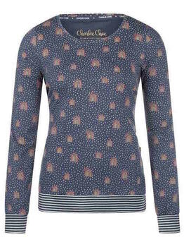 Charlie Choe Wandering Nights Marine Blauw/Print Slaapshirt