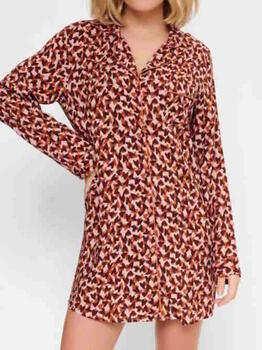 LingaDore Night Love Bruin/Print Nachthemd