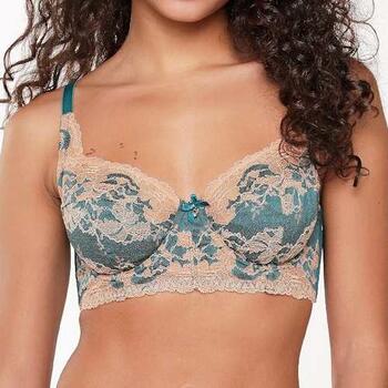LingaDore  Turquoise & Sand Turquoise/Print Niet voorgevormde bh