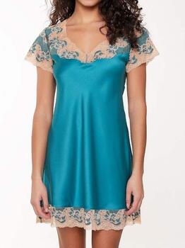 LingaDore Night Turquoise & Sand Turquoise/Print Nachthemd