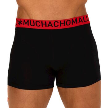 Muchachomalo Light Cotton Solid Zwart/Rood Boxershort