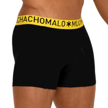 Muchachomalo Light Cotton Solid Zwart/Geel Boxershort