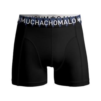 Muchachomalo Light Cotton Solid Zwart/Blauw Boxershort