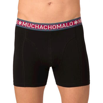 Muchachomalo Light Cotton Solid Zwart/Rood Boxershort