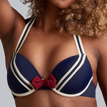 Marlies Dekkers Badmode Sailor Mary Marine Blauw/Ivoor Push Up Bikinitop