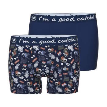 A Fish Named Fred Tattoo Rock & Roll  Marine Blauw/Print Boxershort