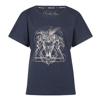 Charlie Choe Good Luck Marine Blauw/Print Slaapshirt