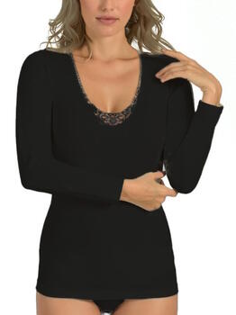 Entex Liesl Zwart Dames Thermo T-Shirt