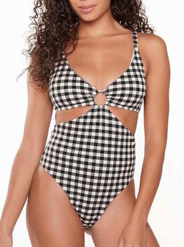 LingaDore Beach Square Print Zwart/Wit Badpak