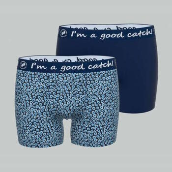 A Fish Named Fred Blue Blossom Marine Blauw/Print Boxershort