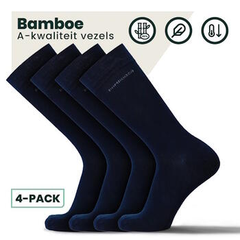 Bamboosa Jason Marine Blauw Sokken