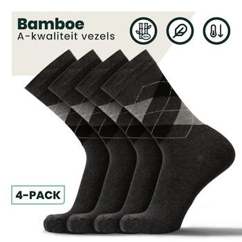 Bamboosa Steve Antraciet Sokken