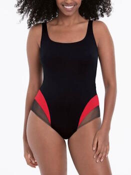 Rosa Faia Badmode Elina Zwart/Rood Badpak