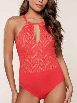 LingaDore Beach Fabulous in Red Lace Rood Badpak