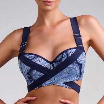 Marlies Dekkers Badmode Cache Coeur Blauw/Print Voorgevormde Bikinitop