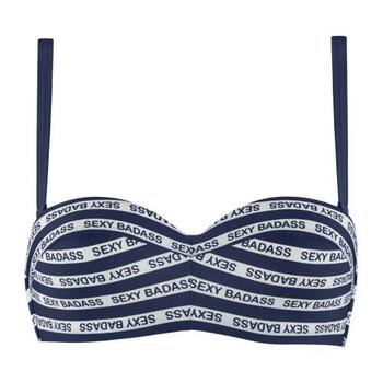 Marlies Dekkers Badmodesample Sexy Badass Marine Blauw/Wit Voorgevormde Bikinitop
