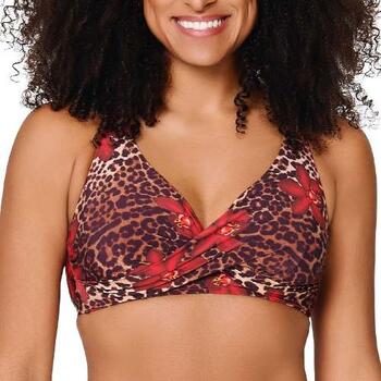 LingaDore Beach Leopard Flower Rood Soft-Cup Bikinitop