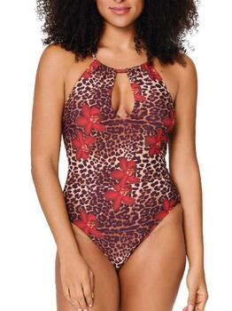 LingaDore Beach Leopard Flower Rood Badpak