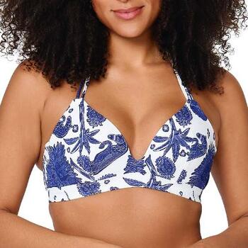 LingaDore Beach Under The Greek Sun Blauw/Wit Voorgevormde Bikinitop