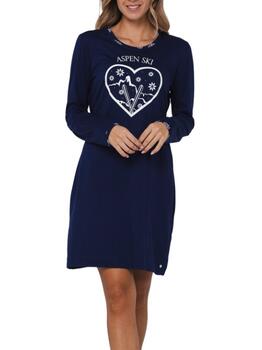Rebelle Dames Marine Blauw Nachthemd