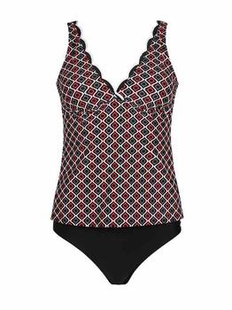 Mila Fancy Edge Zwart/Print Tankini Set