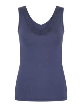 RJ Bodywear Pure Color Marine Blauw Dames Hemd