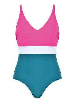 Naturana Badmode Dames Blauw/Roze Badpak
