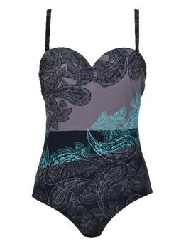Naturana Badmode Dames Zwart/Bruin Badpak
