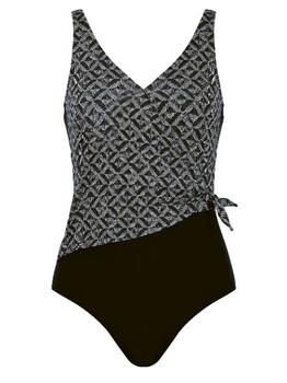Naturana Badmode Dames Zwart/Print Badpak