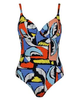 Naturana Badmode Dames Zwart/Multicolor Badpak