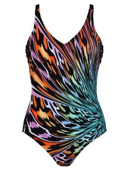 Naturana Badmode Dames Zwart/Multicolor Badpak